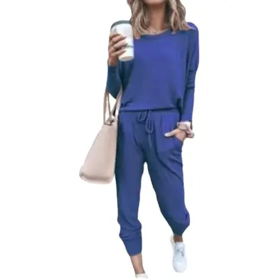 Women Grey 2-Piece Loose Casual Suit 2024