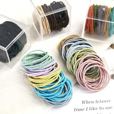 50 Pcs Korean Hair Accessories High Elastic Rubber Bands