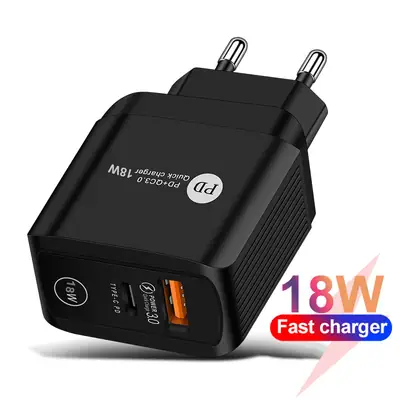18W PD + QC3.0 Fast Charging Charger 3A