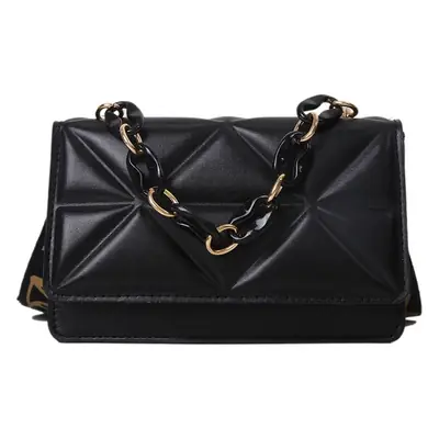 Women's Pink Quilted Shoulder Bag with Gold Chain