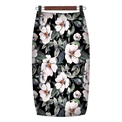 Women's Floral Crop Capri Skirt with White Heels