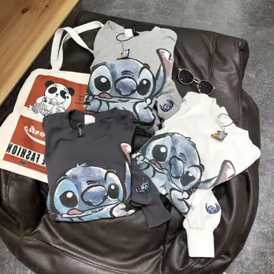 2026 Cotton Cartoon Pullover Sweatshirt Grey Unisex