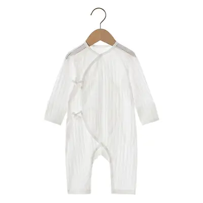 White Long Sleeve Baby Romper Anti-Mosquito Jumpsuit