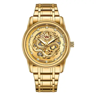 Swiss Men's Dragon Watch Steel Strap Quartz Waterproof