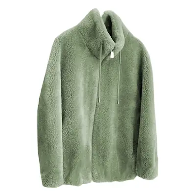 Women's Warm Fleece Coat with Zipper & Collar