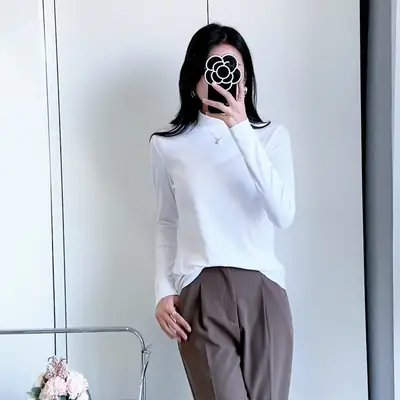 Women Fleece Collar T-Shirt Autumn Winter 2024
