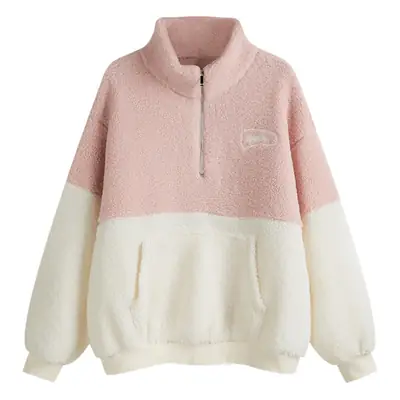 Women Crossbody Sweatshirt Set Velvet Collar Plus Size