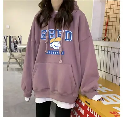 Women Crossbody Hoodie Fleece Lined Purple 2025