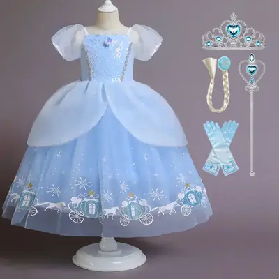 Children's Blue Cinderella Frozen Dress 2022