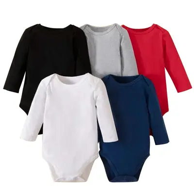 5-Piece Long Sleeve Baby Jumpsuits Set