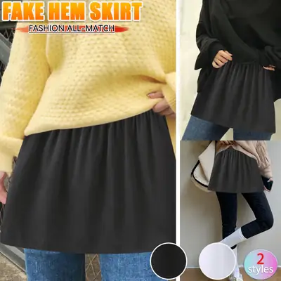 Women's Black Irregular Skirt with Elastic Band