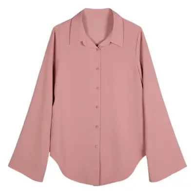 White Long Sleeve Chiffon Shirt for Women 2025