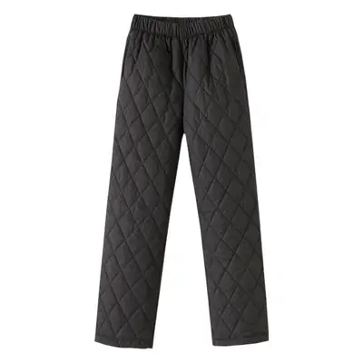 Wide Leg Quilted Cotton Trousers Large Medium