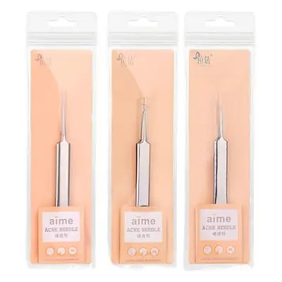 Stainless Steel Acne Extractor with Curved & Straight Tips