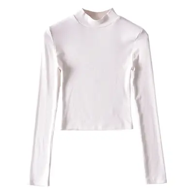 Women Grey Slim Fit Neckline T-Shirt Long Sleeve