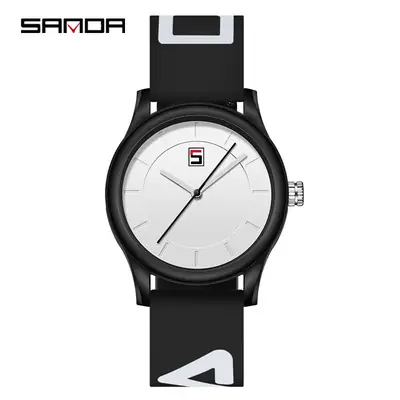 Sanda Black Silicone Detachable Watch for Men Women