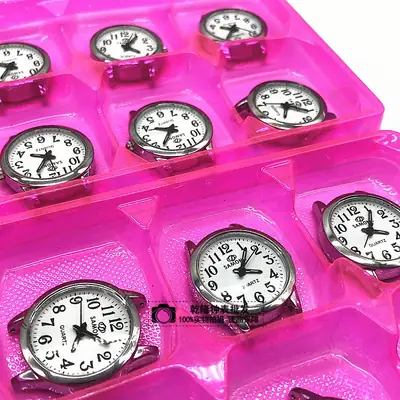 Simon Quartz Watches for Women & Men Pink Plastic Middle-aged Elderly