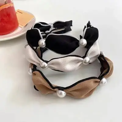 Vintage French Style Pearl Hair Band for Women