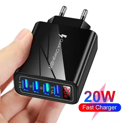 20W 4USB Digital Display Mobile Charger
