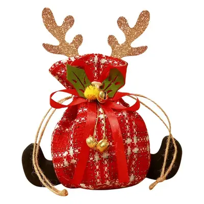 Christmas Snowman Candy Bag 14cm Red Bow