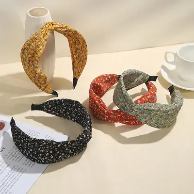 Retro French Wide Brim Hair Bands Pressed Women Summer 2024