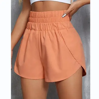 2022 Women's High Waist Elastic Shorts Mint Green