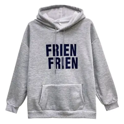 Fleece Hooded Jacket Yellow Letter Print Long Sleeve