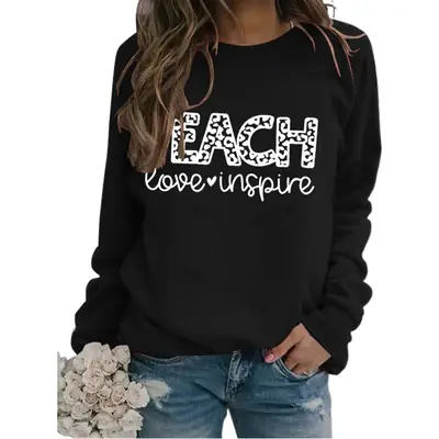 Green Printed Long Sleeve TEACH Love Sweater Set