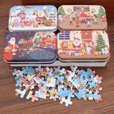 Iron Box Christmas Puzzles for Kids 60 Pieces