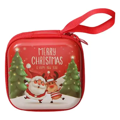 Christmas Tinplate Coin Purse Mini Square Red