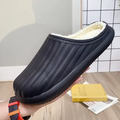 Women Waterproof Cotton Slippers Warm Winter Indoor