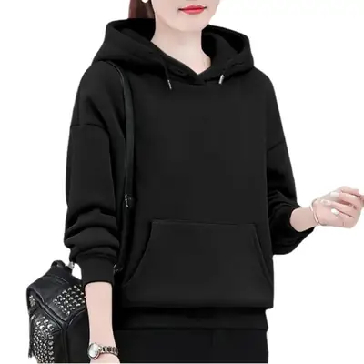 Women Red Velvet Hoodie Large Winter Warm