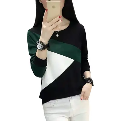 Fleece Long Sleeve T-Shirt Women Black Brown White 2021 Winter
