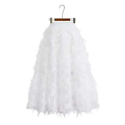 Black A-Line Tulle Skirt with Elastic Waist