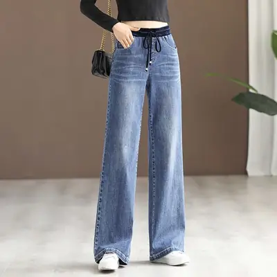 Women Denim Jeans High Waist Loose Fit 2024