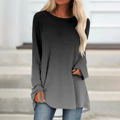 Women Maroon V-Neck Loose Midi T-Shirt Large
