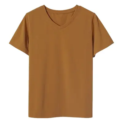 Women V-Neck Cotton T-Shirt 230g Loose Summer