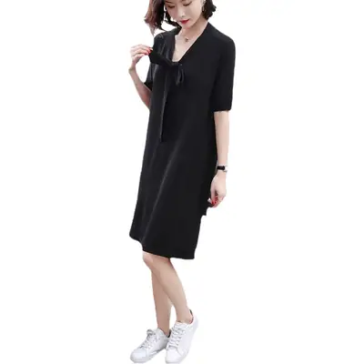 2022 Black Fat Sister Covering Dress Plus Size Western Style