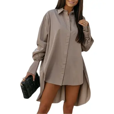Long Sleeve Button Down Shirt for Women Black