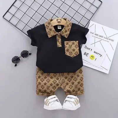 Baby Boys & Girls 2-Piece Printed Suit White Brown