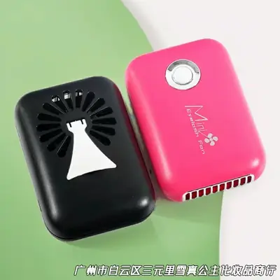 Mini USB Eyelash Plant Fan Black Pink One Touch