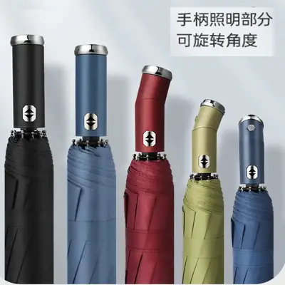 Rotatable Flashlight Umbrella with 8-Storm Protection