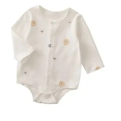 Neonatal Jumpsuit White Long Sleeve Baby Clothes