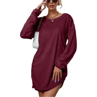 Black Loose Fit Women's Casual Dress 2022