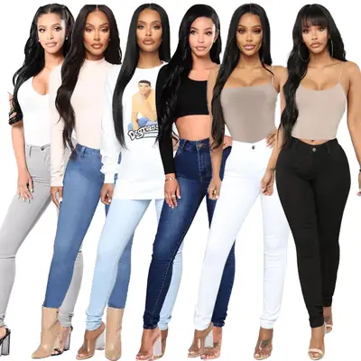 Black High Waist Stretch Pencil Pants for Women