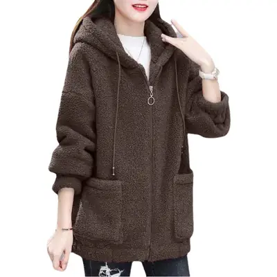Women's Black Fleece Zipper Jacket Large 2022