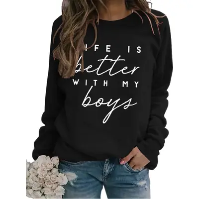 Women's Red Letter Top Sweatshirt Like Is Better
