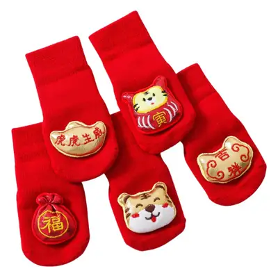 Red Cartoon Toddler Socks for Baby Boys Girls