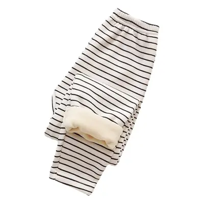 Children's Fleece Lined Striped Pants for Boys Girls Winter Warm