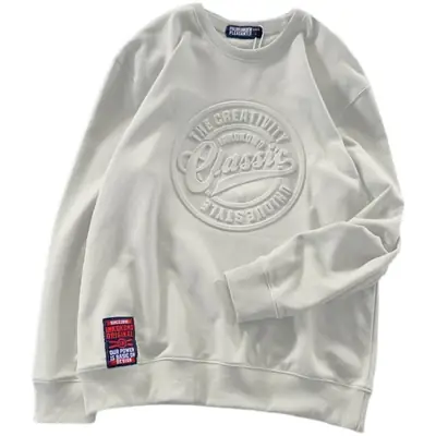 Men Red Three-Dimensional Crewneck Sweatshirt
